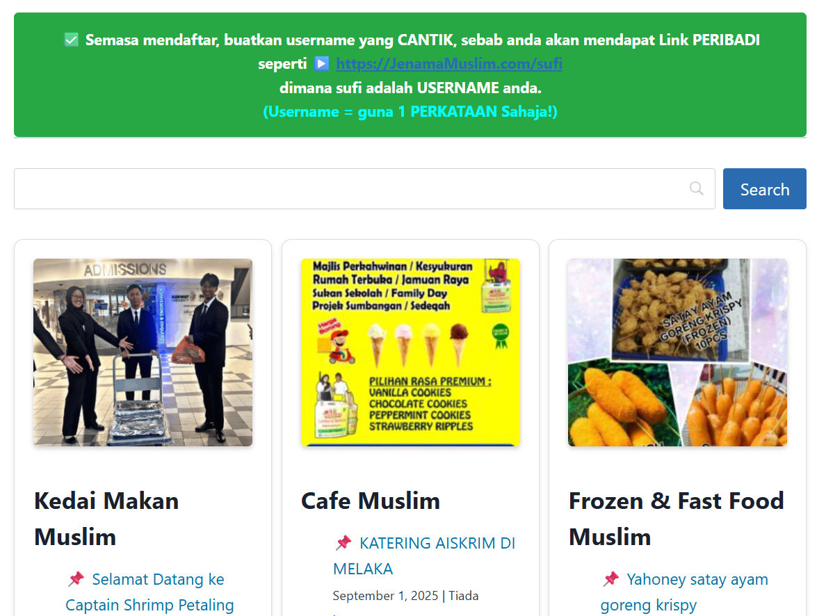 Iklan Percuma Produk Muslim – JenamaMuslim.com