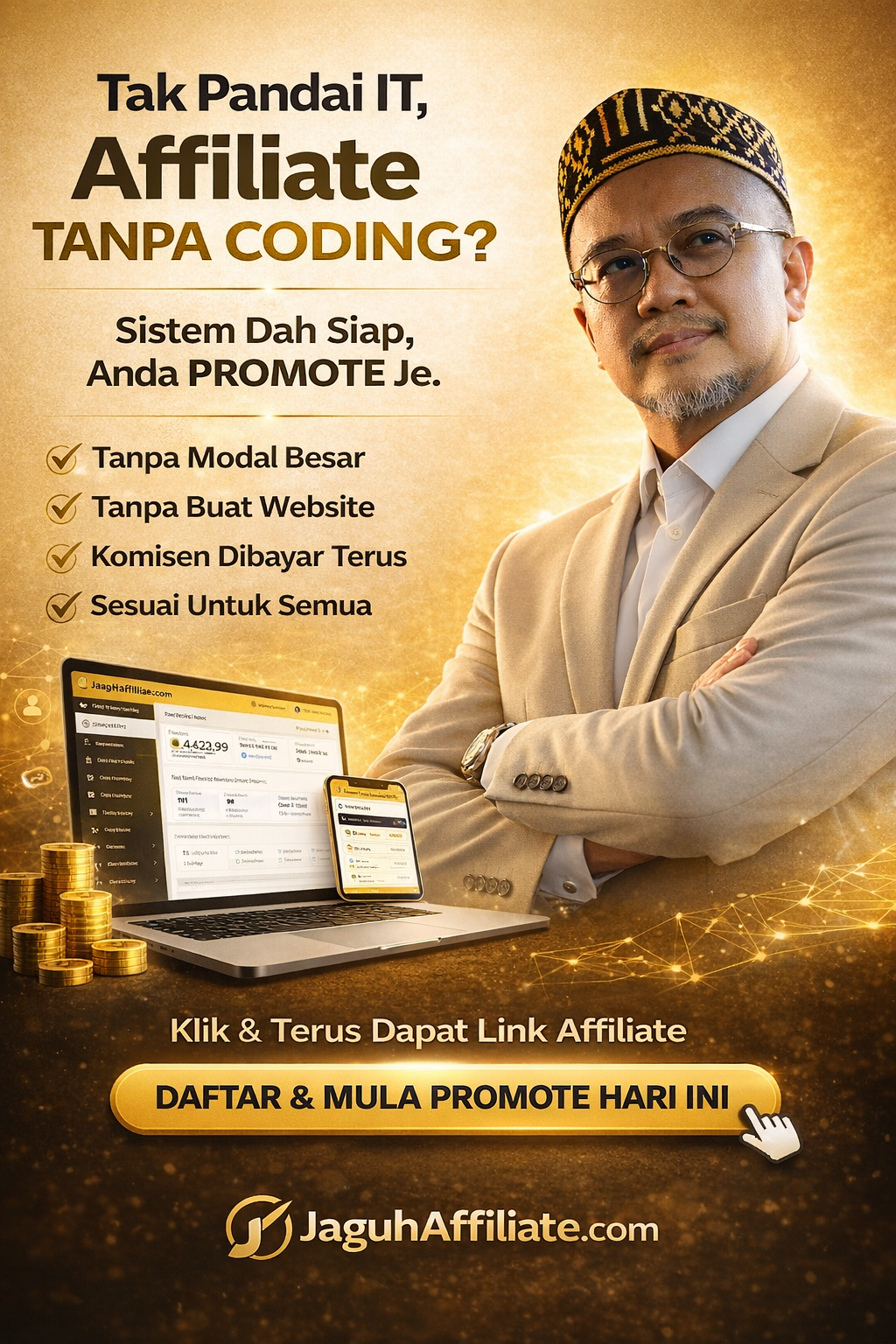 Upah Buat Sistem Affiliate (Siap Setup & Auto Komisen)