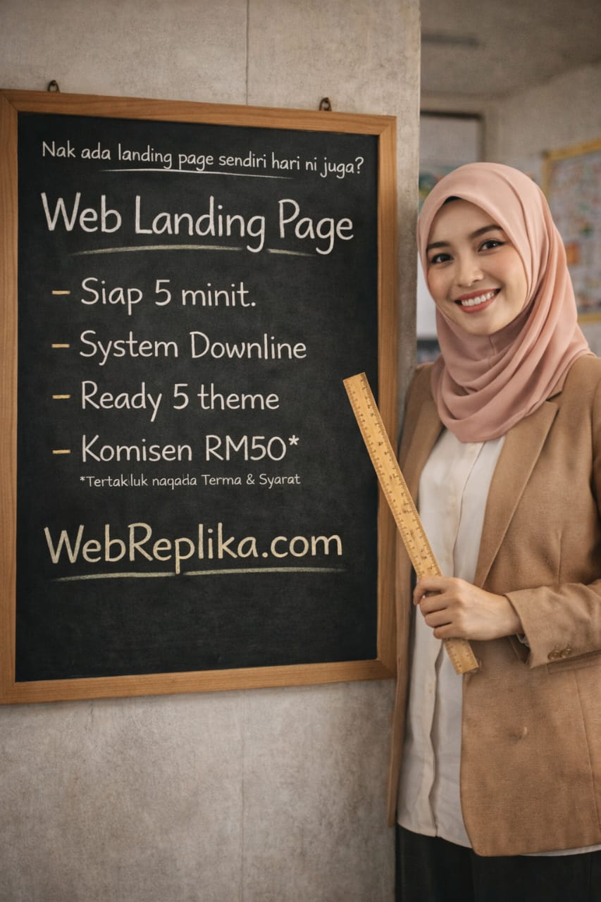 WebReplika.com – Landing Page DIY siap 10 minit